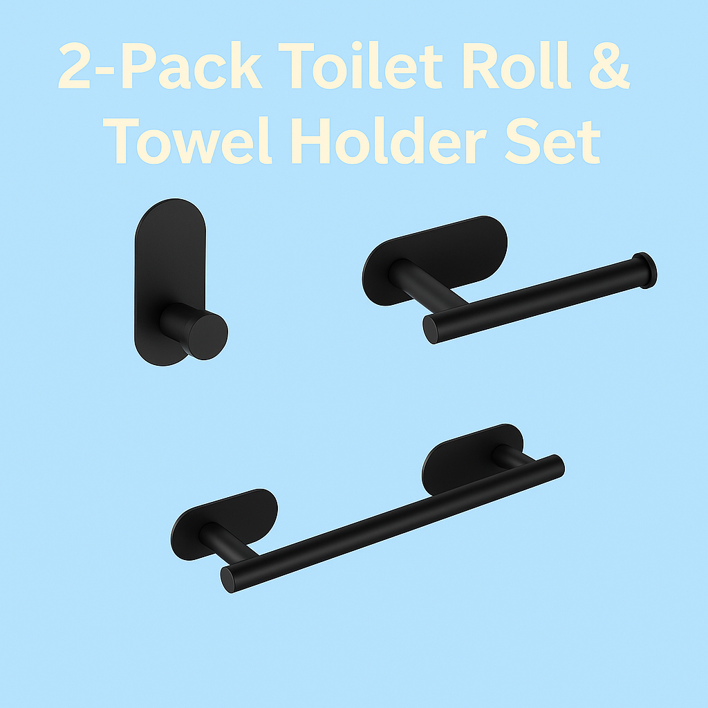 Zyphoraa™ 2-Pack Toilet Roll & Towel Holder Set