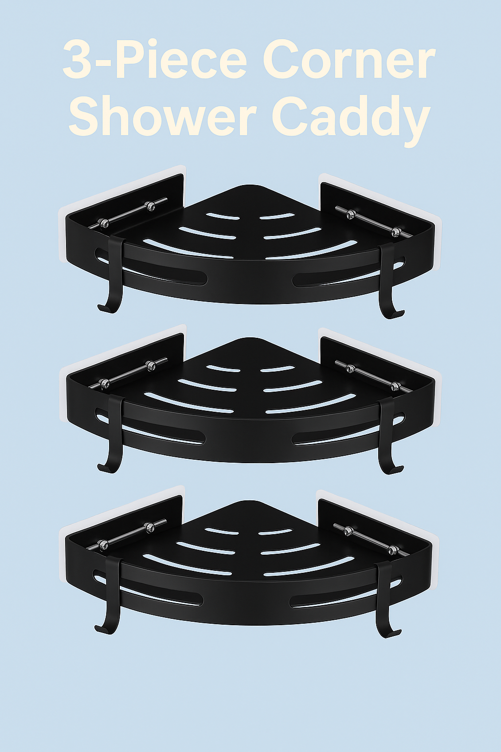 Zyphoraa™ 3-Piece Corner Shower Caddy
