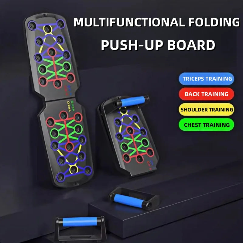 Multi-functional prone push-up board fitness board, suitable for home exercise and muscle training. Foldable exercise aid tool.
