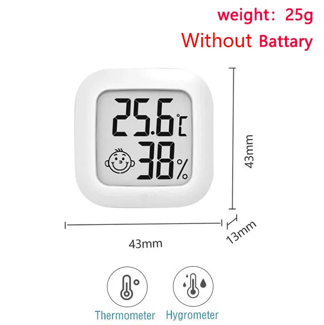 LCD Electronic Digital Temperature Humidity Meter Indoor Outdoor Thermometer Hygrometer Weather Station Clock