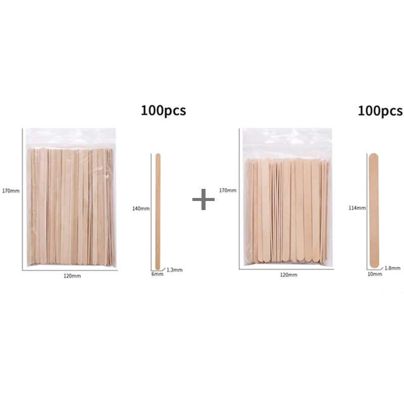 Wooden Waxing Stick Disposable Wax Bean Wiping Wax Tool Disposable Hair Removal Beauty Body Beauty Tool Uñas Nail Charms