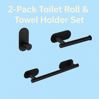 Zyphoraa™ 2-Pack Toilet Roll & Towel Holder Set