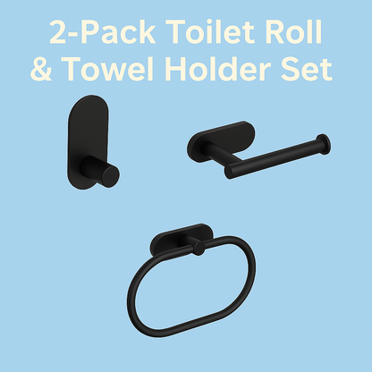 Zyphoraa™ 2-Pack Toilet Roll & Towel Holder Set