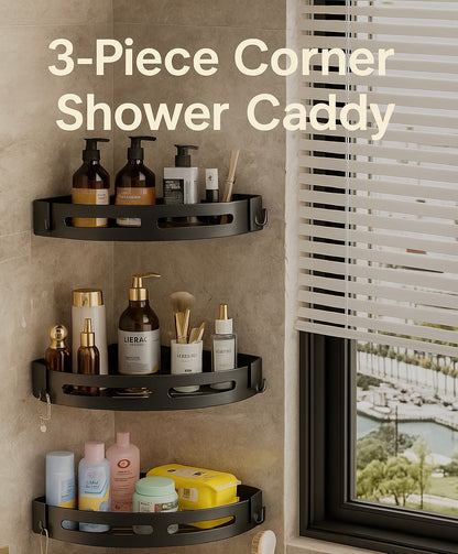 Zyphoraa™ 3-Piece Corner Shower Caddy