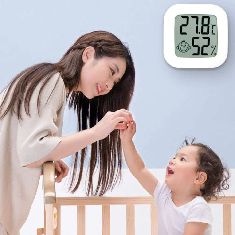 LCD Electronic Digital Temperature Humidity Meter Indoor Outdoor Thermometer Hygrometer Weather Station Clock