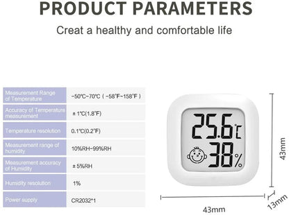LCD Electronic Digital Temperature Humidity Meter Indoor Outdoor Thermometer Hygrometer Weather Station Clock