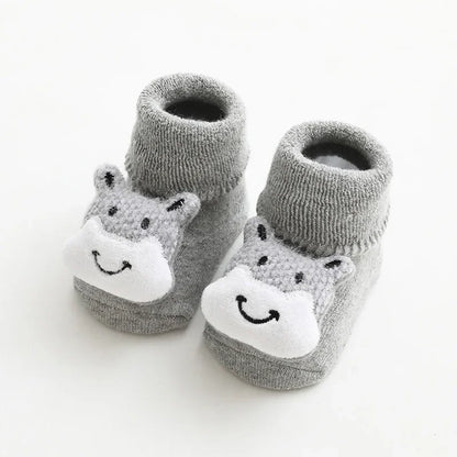 Cartoon Baby Socks For Girl Boys Rabbit Bear Anti Slip Soft Warm Winter Autumn Toddler Indoor Floor Socks For Kids