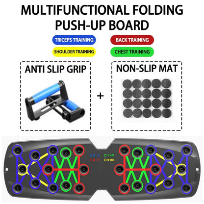 Multi-functional prone push-up board fitness board, suitable for home exercise and muscle training. Foldable exercise aid tool.