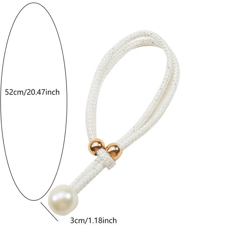 Pearl Curtain Tiebacks, Curtain Pearl Tiebacks, Decorative Fixings, Rope Curtain Tiebacks No Punch Adjustable Pull-outs