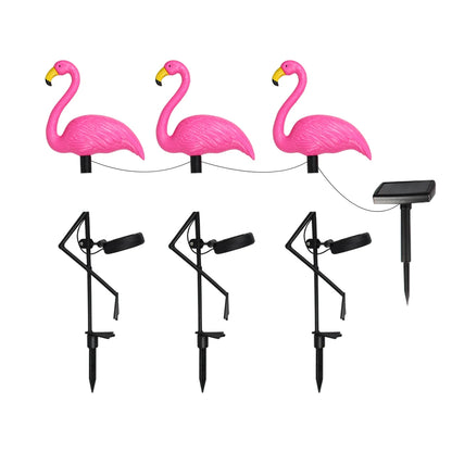 Solar Flamingo Light Outdoor Courtyard Decoration Garden Decor Stake Lights Waterproof LED Patio Walkway Light Lawn Lamp