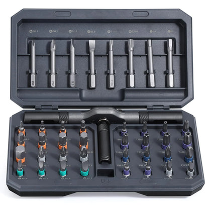 Magnetic Ratchet Screwdriver Set Detachable T-Handle Magneticizer  Torque Screwdriver Multifunctional DIY Tools Work Hand Tools
