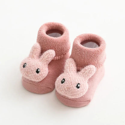 Cartoon Baby Socks For Girl Boys Rabbit Bear Anti Slip Soft Warm Winter Autumn Toddler Indoor Floor Socks For Kids