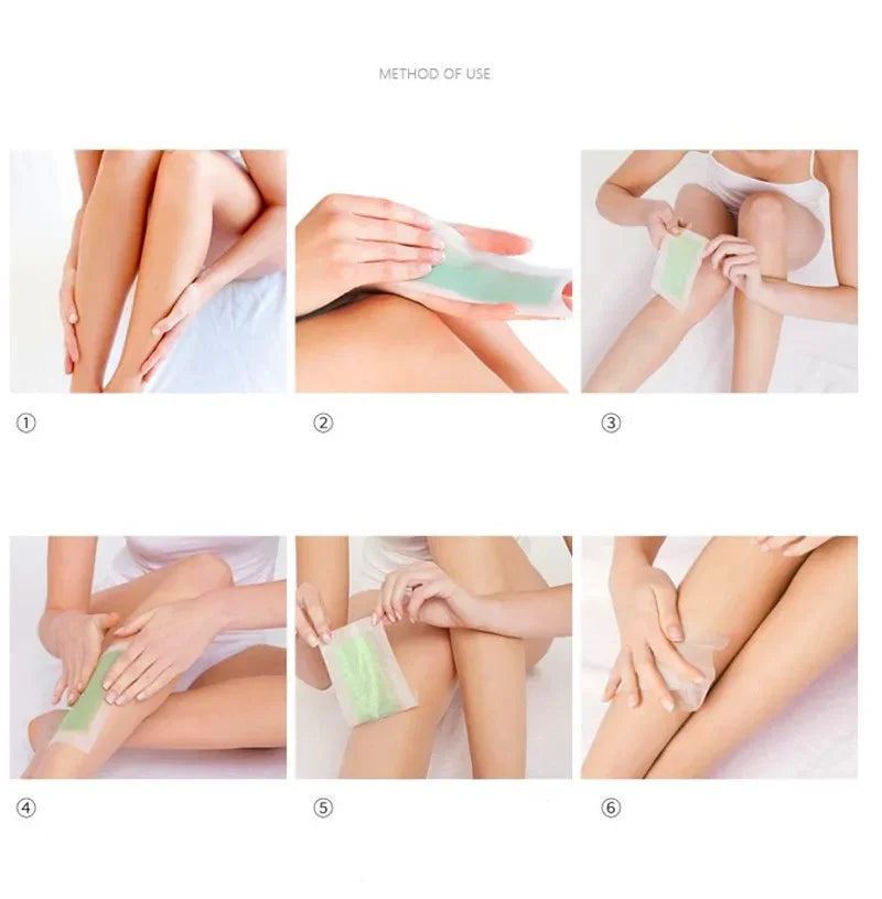 20stick Professional Hair Removal Wax Strips for Summer Depilation Double Sided Cold Wax Paper for Leg Body Face Useful