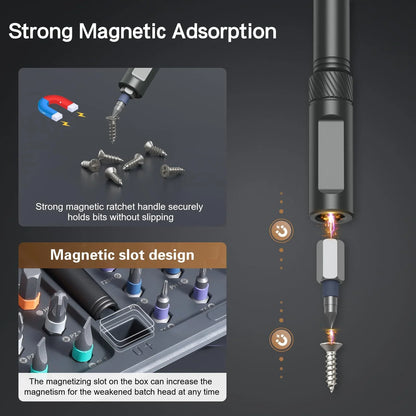 Magnetic Ratchet Screwdriver Set Detachable T-Handle Magneticizer  Torque Screwdriver Multifunctional DIY Tools Work Hand Tools