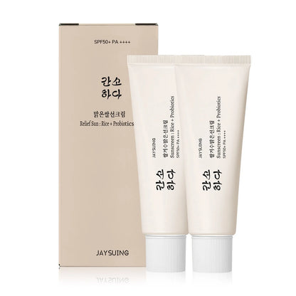 2024 New Relief Nourishing Sun Organic Sunscreen SPF50 +PA++++ With Rice Suitable For All Skin Type UV Protection Skin Care 100m