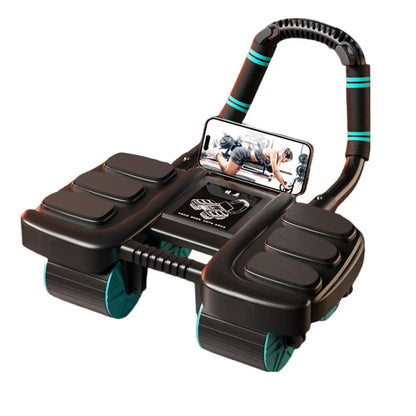 Intelligent Four-wheeled Abdominal Wheel With Automatic Rebound Elbow Support Abdominal Exercise Wheel With Mobile Phone Holder
